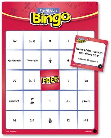 EAI Education Pre-Algebra Bingo: Grades 6-8 - Image 2