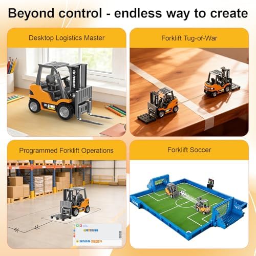 mini RC Forklift Toy Remote Control Crane 2 in 1 Construction Truck - Image 4