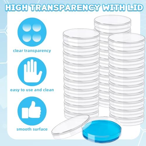 60 Pack 60 x 15 mm Plastic Petri Dishes with Lids - Image 3