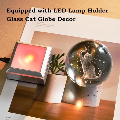 Cat Crystal Ball Lover Gifts for Women 80mm Cat Themed Gifts for Daughter - Image 5