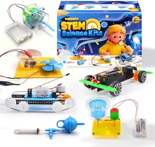 6-in-1 STEM Home Lab Science Kit for Kids Age 8-12, Boys & Girls 9 10 11 13 14 Year Old Educational Adventure Set: Tank & Car Building, Saltwater Generator | Perfect Birthday & Learning Gift for Kids by Unknown