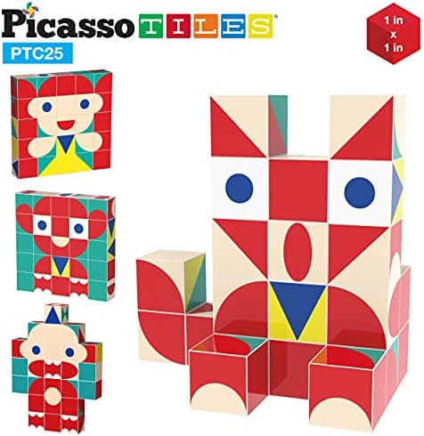 PicassoTiles Infinite Magnetic Puzzle Magic Cube Easy-Connect Brain Teaser Toy Set Magnet Pattern Block Matching Toys Free Ideabook 150+ Inspirations STEM Learning Kids Boys&Girls Age3+ PTC25 - Image 4