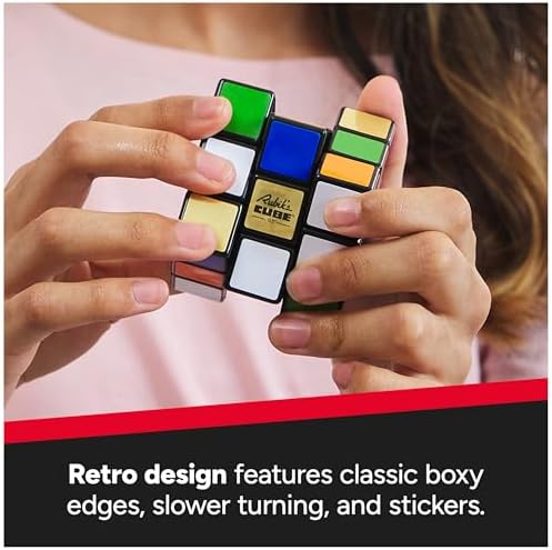 Rubik’s Cube, Special Retro 50th Anniversary Edition, Original 3x3 Cube Collectible & Desk Décor, Problem-Solving Brain Teaser, Fidget Toy, Sensory Puzzle for Adults, Teens, Kids, for Ages 8 & Up - Image 3