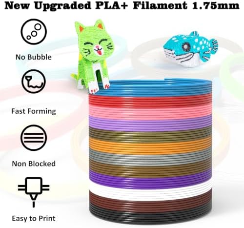 3D Printing Pen Refills PLA Filament 1.75mm 24 Vibrant Colors 240 Feet, Each Color 3 Meters (10 Feet) - 250 Stencils eBooks - Fit for SCRIB3D P1 and MYNT3D Pens - Image 3
