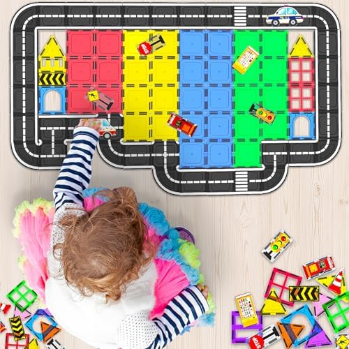 106Pcs Christmas Magnetic Tiles, Magnetic Building Blocks, Preschool Montessori Toys Gift for 3+ Year Old Boys and Girls, Sensory Toys for Kids Aged 3-5 and 4-8, Ideas for Toddler with Autism - Image 4