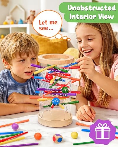 Wooden Board Games for Kids 3-8 Montessori Toys Fine Motor Skills Toy Dice - Image 4