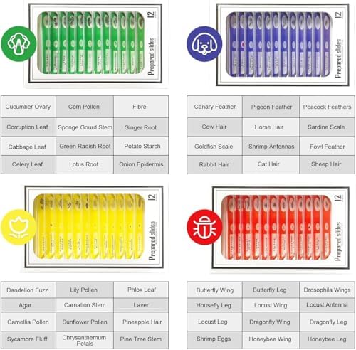 Jiusion 48Pcs Prepared Microscope Slides Specimen Set for Stereo Microscope - Image 3