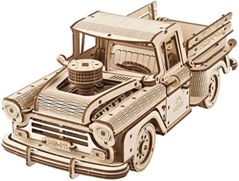 UGEARS Wooden 3D Puzzles for Adults - Pickup Lumberjack Model Car Kits 3D Puzzle Adult Crafts - Mechanical Wooden Model Kits for Adults Retro Chevrolet 3100 Inspired by UGEARS-ModelingJoy