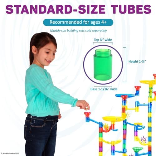 Marble Genius Tubes, 30pcs Marble Run Accessory Set for Kids Ages 4+, Fun Building & Learning Educational Construction Add-on Kit for Teens STEM - Image 4