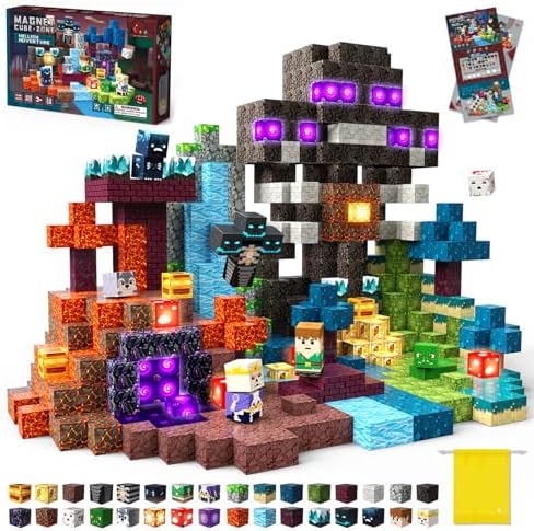 Magnetic Building Blocks STEM Toy Magnet Cubes for Kids 4-12 by Laoren