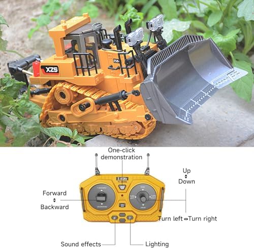Excavator Set，rc Dump Truck Command The Site Conquer The Dir，2.4Ghz Remote Control Construction Vehicle Set Children's Toys，Alloy Material Simulate True Scale (Bulldozer) - Image 6