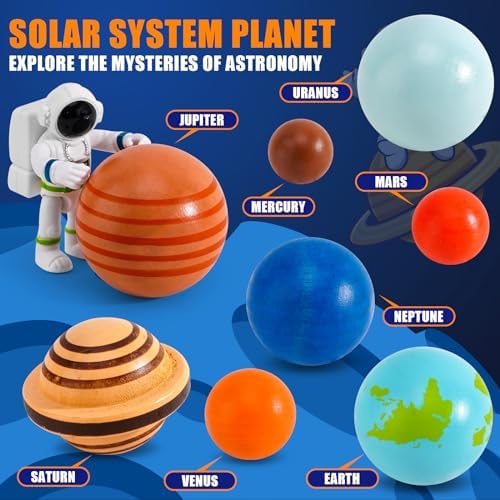 COOLDUCK 30 Pcs Wooden Solar System Model Board Toy Kit for Kids - Image 6