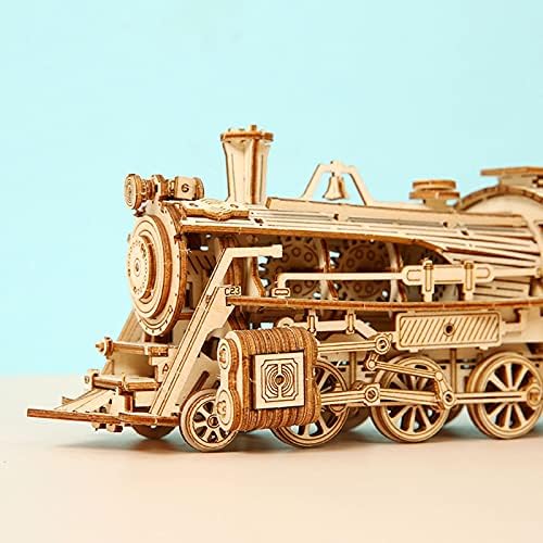 Express Train - DIY 3D Wooden Puzzle Model Kit - Laser Cut Wooden Puzzle Craft Kit, Brain Teaser Educational Building Model Toy for Kids -Mechanical Train Model Kits - Image 6