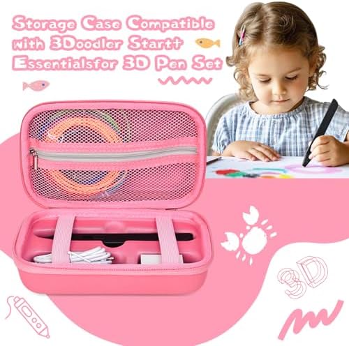 Hard Case Compatible with MYNT3D Super/Professional Printing 3D Pen,Pink - Image 5