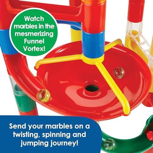 MindWare Marble Run: 123 Piece Set (103 Durable Pieces and 20 Marbles) STEM Building Set for Kids - Image 4
