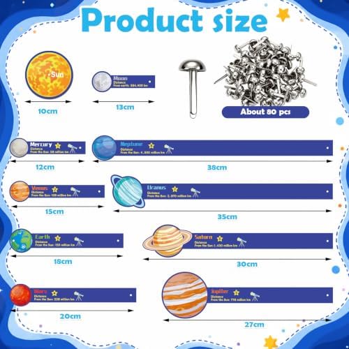 Glenmal 36 Set Solar System Model Kit Kids DIY Space Art Crafts, Colorful - Image 2