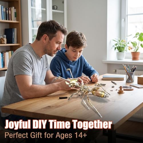 Steampunk Ant 3D Metal Puzzle Model Mechanical Kits 150+ Parts 2-3 Hours Build No Glue Assembly Cool Desk Decor Christmas & Birthday Gift for Adults Men(Ant) - Image 2