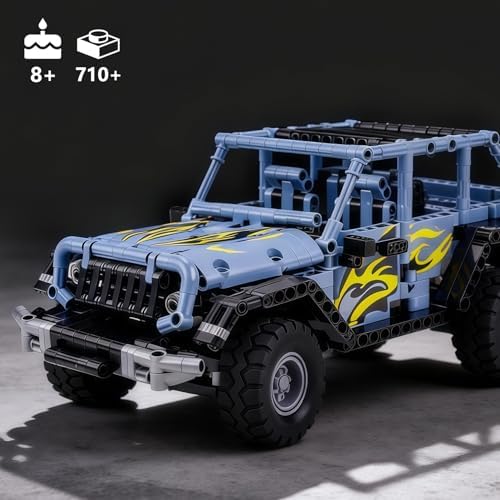 VERTOY STEM Remote Control Building Toys for Kids Ages 8-12 - RC Blue Off-Road Racing Car Kit, Educational Birthday Gift for Boys Girls 8 9 10 11 12 Year Old(715 Pcs) - Image 6