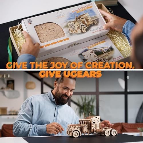 UGEARS Heavy Boy Truck VM-03, Model Kit, 3D Puzzle, Semi Truck Hobby Kits for Adult Model Kit Tractors, Brain Teaser, Hobby Set Home Decoration - Image 5