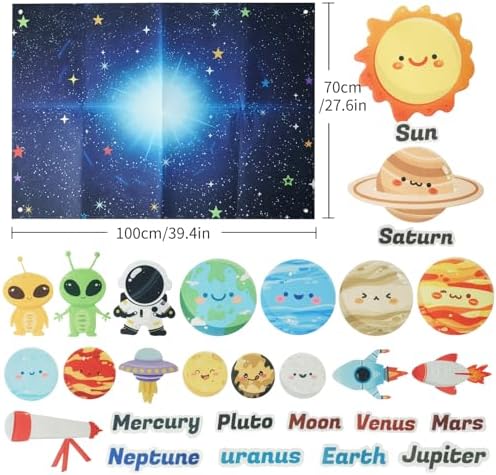Solar System for Kids Toys, Children's Space Felt Board, Montessori Toys Outer Space Sensory Board, Gifts for Boys and Girls, Planetary Toys Suitable for Toddler Aged 3-8 - Image 2