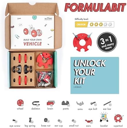 The Off Bits Vehicle Stem Building Toys, Educational Build Your Own Robot Toy for Kids Age 6 7 8 9+ Year Old Boys & Girls, Stem Engineering Kit, Construction Toys Steam Gift Ideas - FormulaBit - Image 6