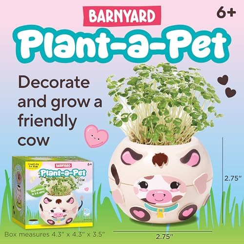 Creativity for Kids Plant-a-Pet Barnyard Pig Kit | Decorate, Plant & Grow Your Own Pet | Chia Seed Gardening Craft | Spring Crafts & Screen-Free Kids Activity (Ages 6+) - Image 3