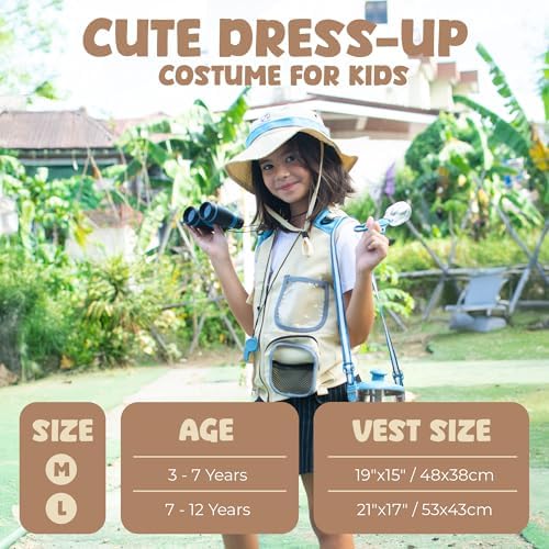 Kids Explorer Kit with Safari Vest & Hat for 7-12 Year Old Boys & Girls - Image 5