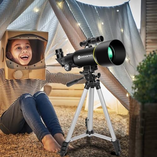 Telescopes, Telescope for Kids and Adults Beginners, 70mm Aperture 400mm Focus Length Refractor Travel Telescope with AZ Mount for Observe The Moon and Landscape - Image 6