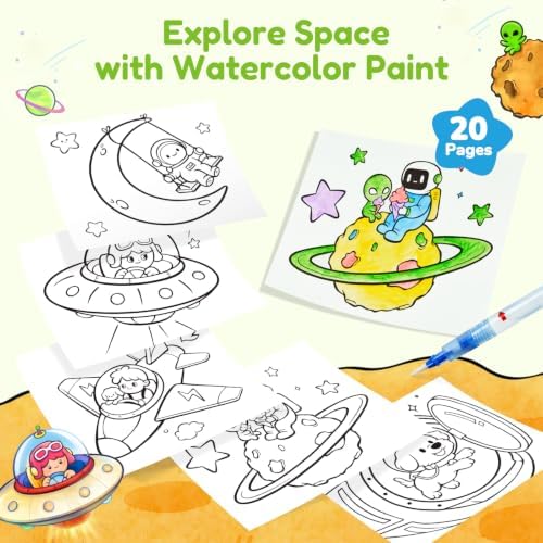 JoyCat Paint with Water Coloring Books for Toddlers (Space) - Image 5