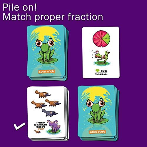 Froggy Fractions Math Games for Fourth Grade and up, 24 Fraction Manipulatives 72 Proper, Improper, and Mixed Fractions Card, Stem Toys for 10 Year Olds and Up - Image 5