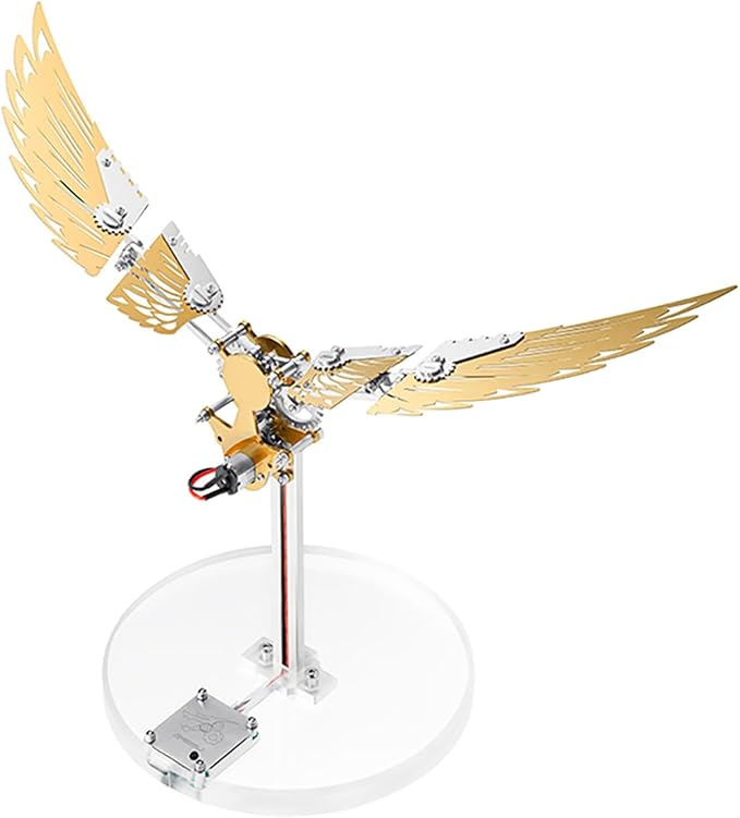 Microworld 3D Metal Puzzle for Adults, Ornithopter 3D Metal Model Kits, Mechanical Model 3D Puzzle, DIY Animal Difficult 3D Puzzles Home Decor Art Craft Gifts (Golden)