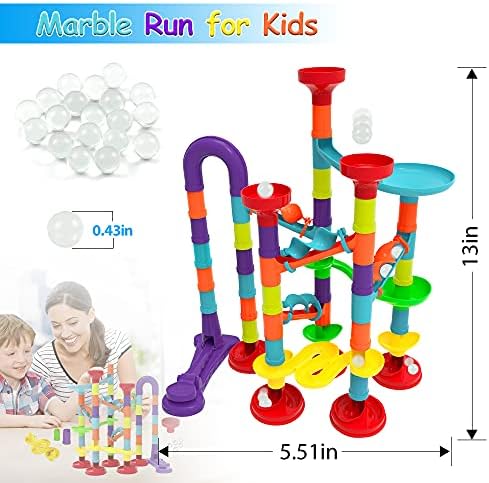 Blacka Marble Run Maze Race Game Glass Marbles for Kids Age 3 4 5 6 Boys Girls Educational Preschool Toys Block Toy Set As Xmas Birthday Present Festival Gifts, Small - Image 5