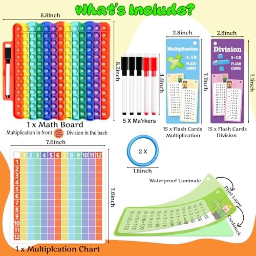Multiplication Flash Cards + Division Flash Cards + Math Board - Image 2