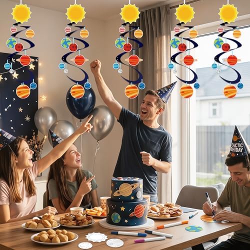 24 Sets Space Craft Kits DIY Solar System Planet Coloring Hanging Decor Color Your Own Outer Space Paper Crafts Galaxy Coloring Ornaments Art for Home School Classroom Activities Party Favor Gifts - Image 6