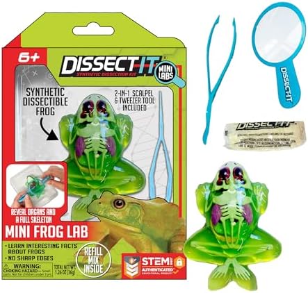 Top Secret Toys Dissect-It Mini Labs Frog Dissection Kit for Kids, Realistic Synthetic Kids Science Kit - On, Biology and Animal Anatomy, STEM Toy, Ages 6+ by TopSecretToys