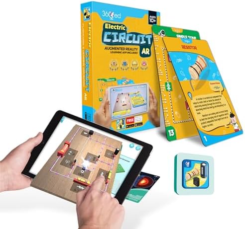 STEM Circuits Learning Kit for Kids | Hands-On Electronics Projects with Augmented Reality Educational Flashcards | Homeschool & Classroom Science Activity with Learning App by 360ed