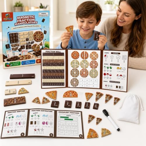 Magnetic Fraction Playbook, Pizza & Chocolate Tiles K-3 by Unknown
