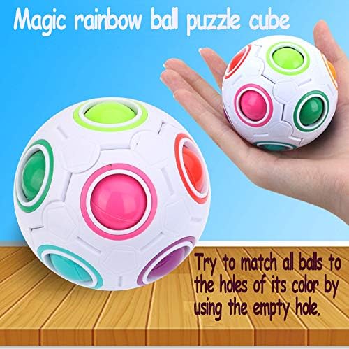 Magic Rainbow Ball Puzzle Fidget Stress Relief Ball Brain Teasers Games 12Holes - Image 2