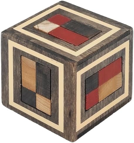 Sharp Brain Zone Wooden Puzzle Box – 3D Wooden Brain Teaser Puzzle with Secret Compartments | Handcrafted Natural Wood, STEM Educational Logic Game & Unique Gift for Puzzle Lovers by SharpBrainZone