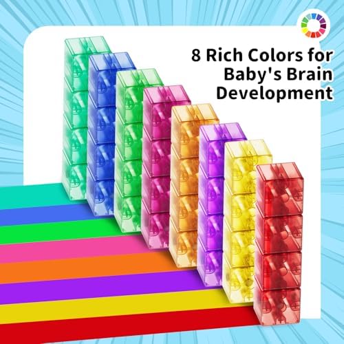 Magnetic Blocks 40PCS 1.34" Transparent Large Magnetic Building Cubes - Image 5