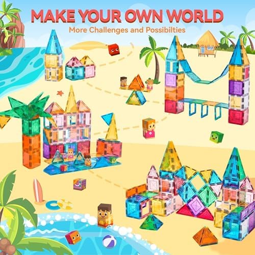 VigorFun Magnetic Tiles Building Toys Set with 8 Magnetic Blocks for Kids - Image 4