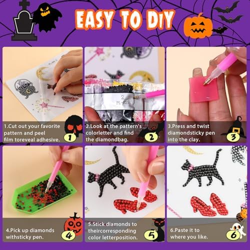 Labeol Diamond Art Kits for Kids Boys and Girls Ages 6-8-10-12 Easy to DIY Creative Diamond Art Sticker Craft by Numbers Kits for Kids and Adult Beginners (Magic) - Image 5