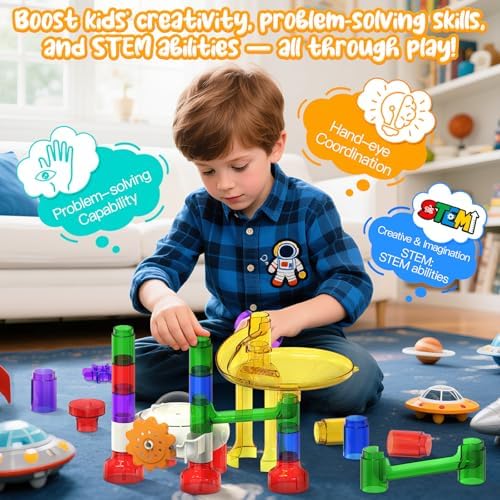 Motorized Marble Run - Marble Runs Stem Toys for Kids 4-8 8-12 - Construction Building Educational Space Toys 5-7 8-10 - Birthday for Boys and Girls - Image 5