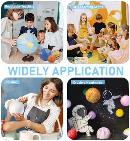 24PCS Solar System Model Foam Ball Project Kit, Planet Model Crafts Includes 14 Sized Polystyrene Spheres Balls, 9.5" Bamboo Sticks for School Science Projects - Image 4