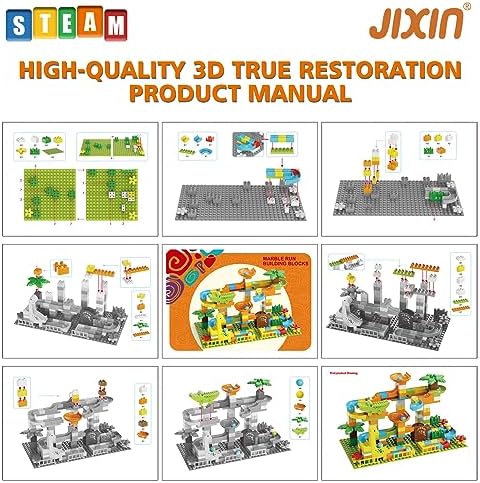 JIXIn Dinosaur Marble Runs for Kids 4-8 Building Blocks 187Pcs Compatible with LEGO DUPLOS for Age 3-5 - Marble Run for Kids Ages 3-5 - Montessori Toys - STEM Toys - Fun Dinosaur Toys for Kid Ages 3+ - Image 3