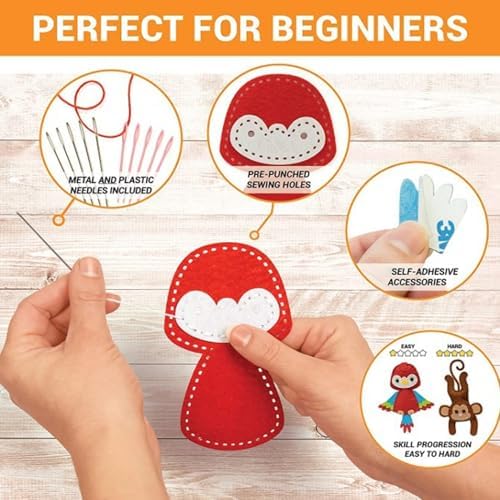 Sjfbebsy 11Pcs Sewing Kits for Kids 8-12, Felt Solar System Kids Sewing Kit Educational Beginners Space Kit for of All Ages - Image 2