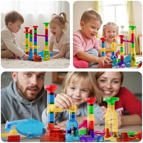 MaxTronic Marble Run kit, 109 Pcs Marble Maze Race Building Blocks Toy Game & STEM Learning Toys Christmas Birthday Gift for Kids Aged 3-12 - Image 6