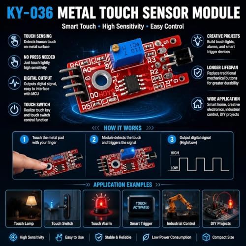 5pcs KY-036 Metal Touch Sensor - Image 6