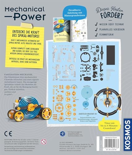 Kosmos ‎620783 Mechanical Power, Entdecke spielerisch Mechanik, Bausatz mit Spiral-Motor für Rennauto, Roboter und Timer, Experimentierkasten für Kinder ab 8-12 Jahre Bunt - Image 2