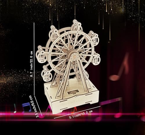 Wooden 3D Puzzle for Adults Mechanical Ferris Wheel Music Model Kits Wood DIY Crafts Kit to Build for Age 14+ Years Old - Image 2